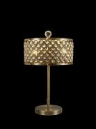 D0759  Sasha 47cm Crystal Table Lamp 2 Light Antique Brass